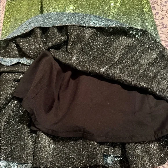 🦋Ivy City Perla Sequin Maxi Skirt Shine Ombré silver size medium NWT - Picture 9 of 10